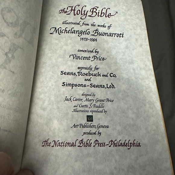Holy Bible, Illustrated from the Works of Michelangelo, Rare vintage 1964 - Picture 6 of 6